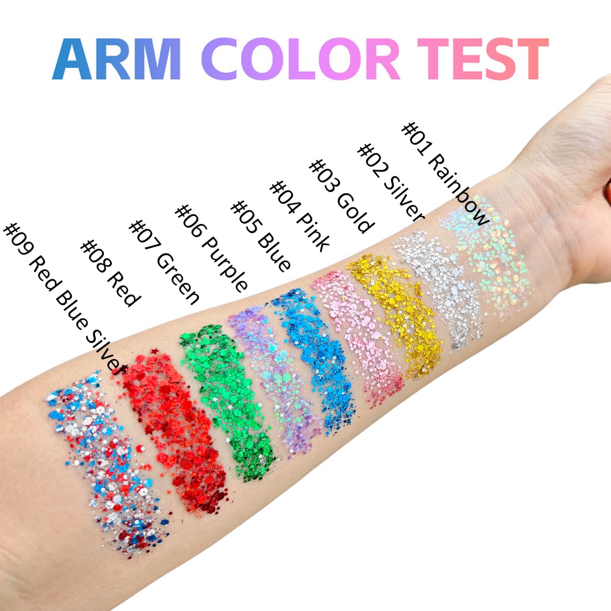 Mysense Blue Body Glitter Stick in use at a festival