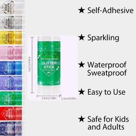 Mysense Green Body Glitter Stick in use at a festival