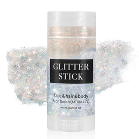 Mysense Mermaid Body Glitter Stick front view with iridescent sequins