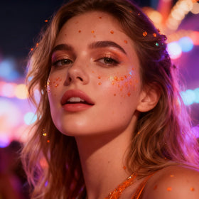 Mysense Orange Body Glitter Stick showing chunky sequins