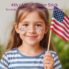 Mysense Patriotic Body Glitter Stick showing application on skin