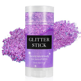 Mysense Purple Body Glitter Stick front view with glitter texture