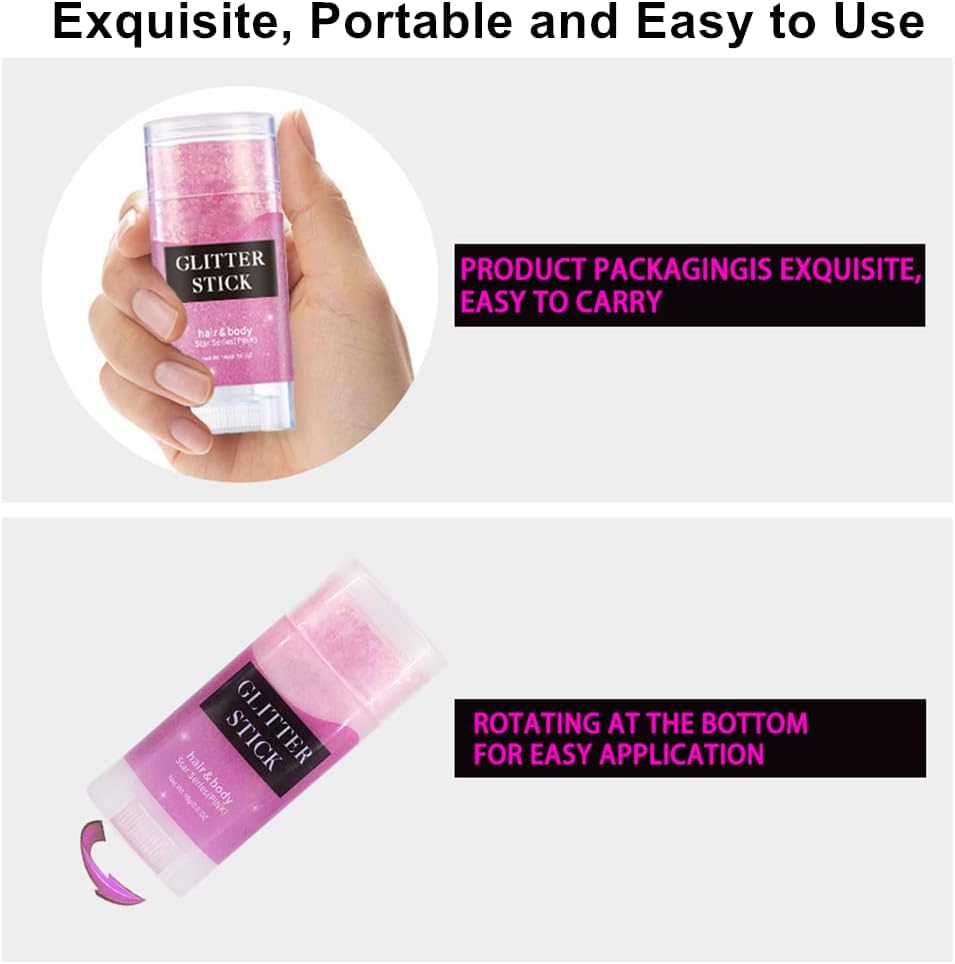 Mysense Purple Body Glitter Stick on display with other makeup items