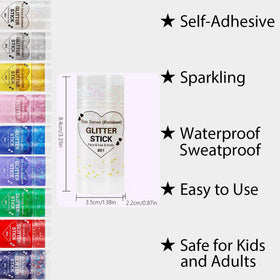 Mysense Rainbow Body Glitter Stick applied on skin for a shimmering effect