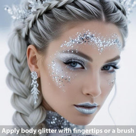 Mysense Silver Body Glitter Stick with glitter gel texture close-up