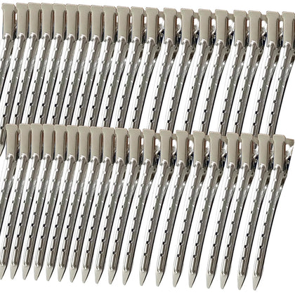 Mythos 40 PCS Duck Billed Hair Clips in silver colour, front view