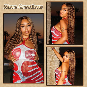 Myzebo 32 Inch Ombre Lace Front Wig close-up of the hairline