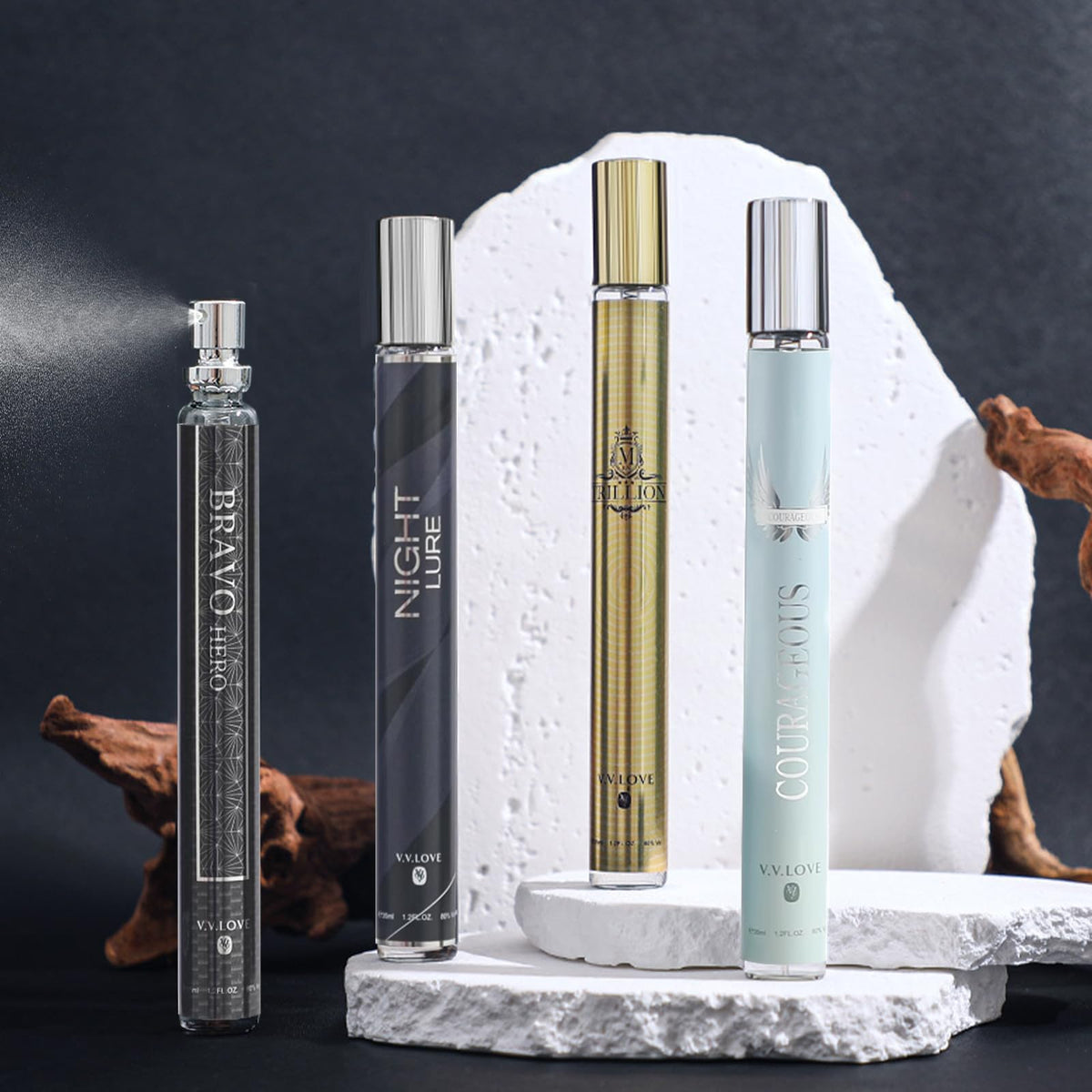 MZANK Cologne for Men bottle in lifestyle setting
