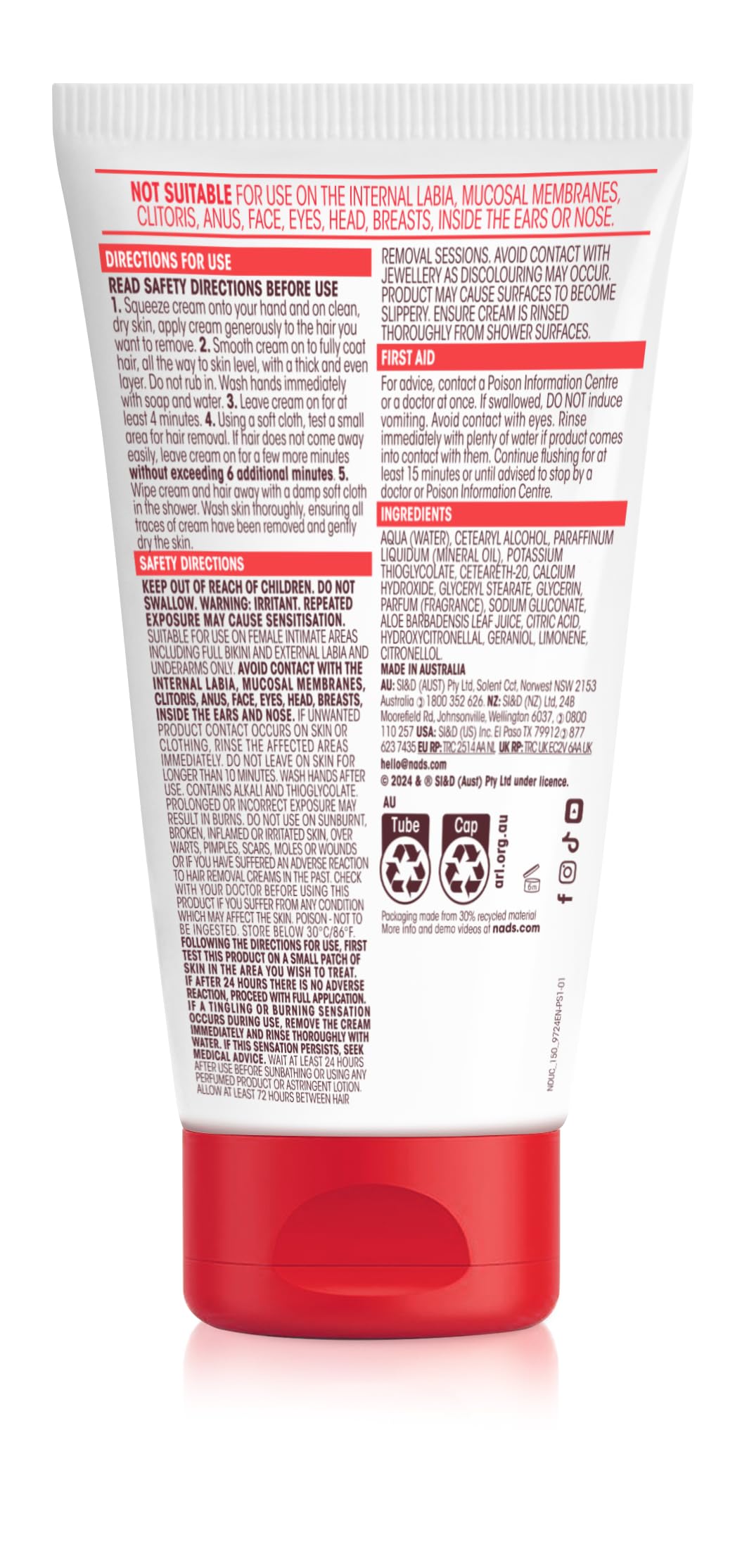 Nad's Down Under Cream 150 ml in a bathroom setting