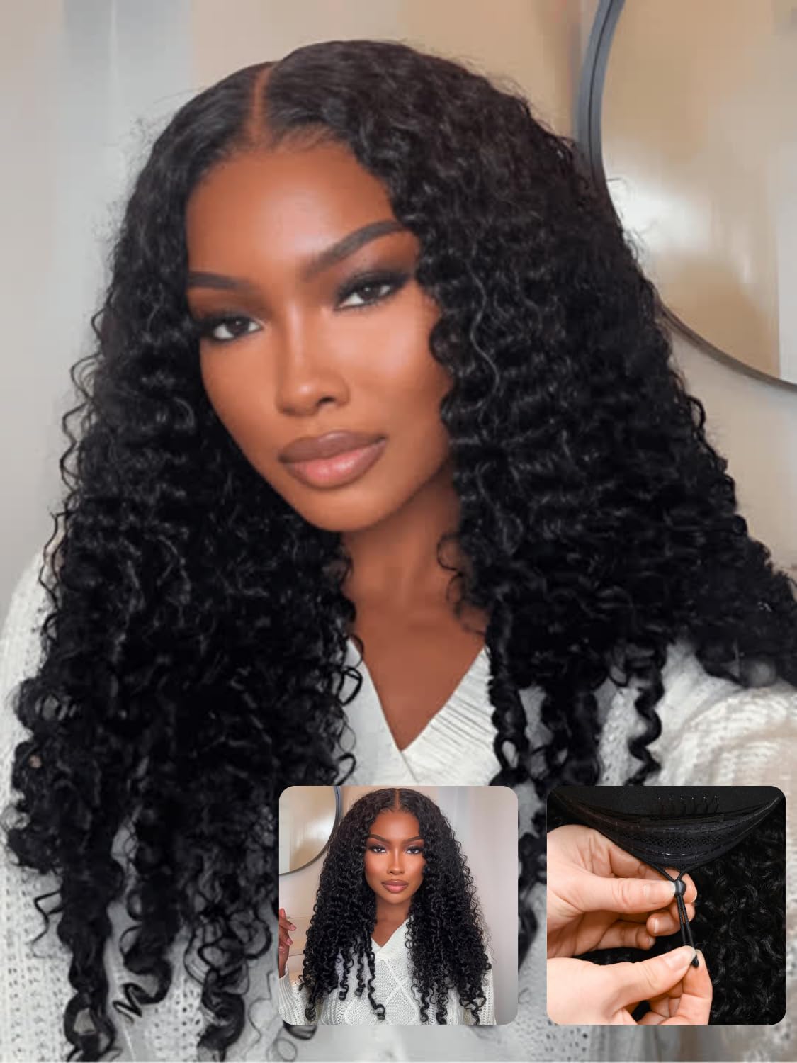 Nadula Bye Bye Knots Curly Wig front view with finger coil ends