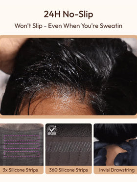 Nadula Bye Bye Knots Curly Wig showing the flexible mesh cap