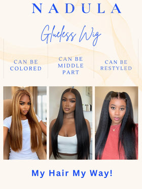 Nadula Bye Bye Knots Glueless Yaki Straight Wig packaging