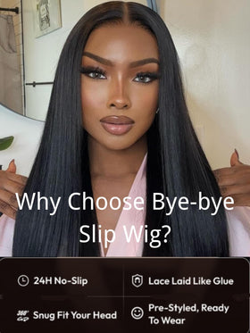Nadula Bye Bye Knots Glueless Yaki Straight Wig with accessories