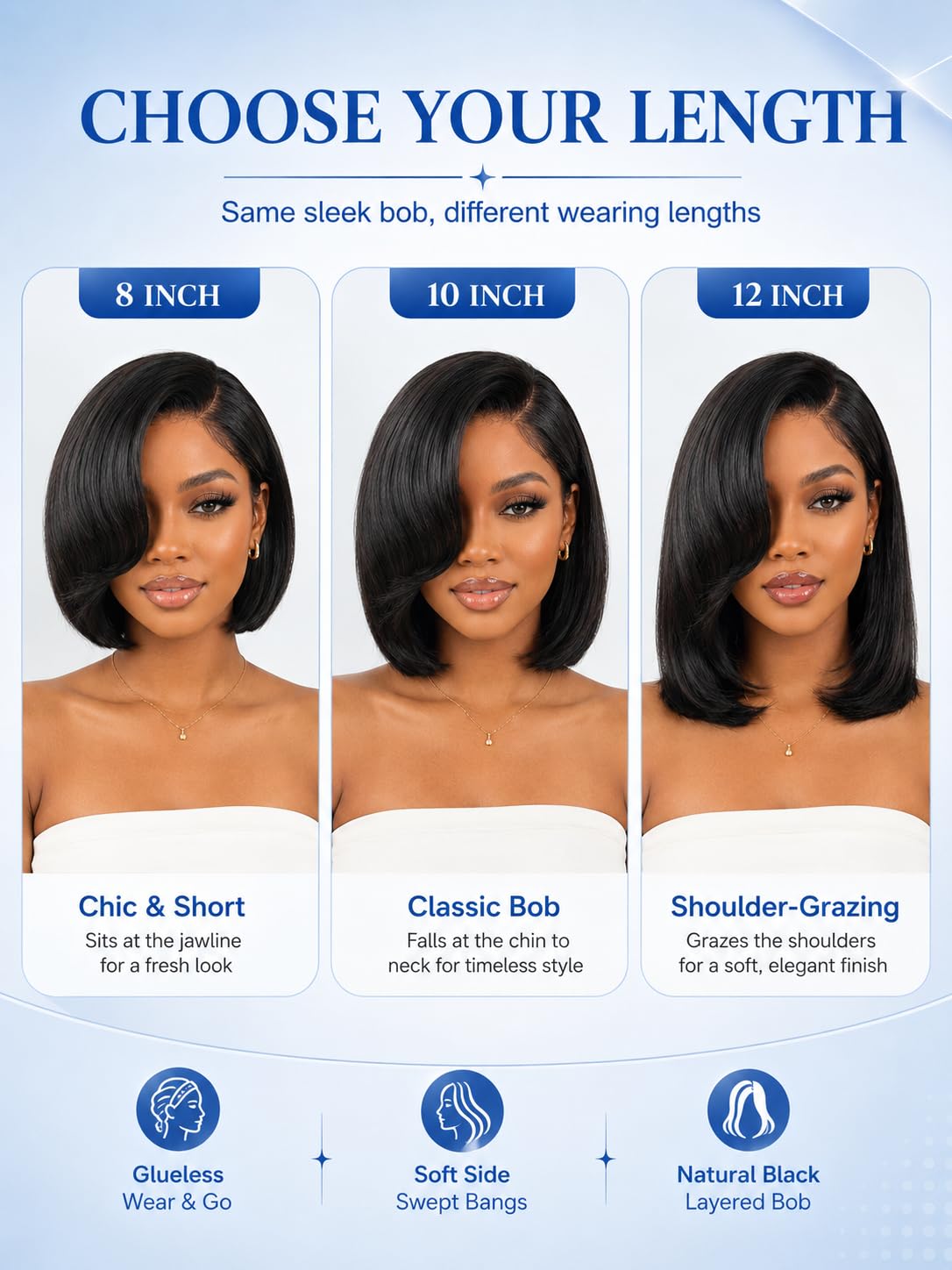 Nadula Glueless Short Layered Bob Wig displayed on a mannequin