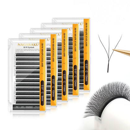 NAGARAKU 3D W Premade Fans Lash Extensions front view