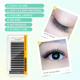 NAGARAKU 4D W Lash Extensions close-up of W shape