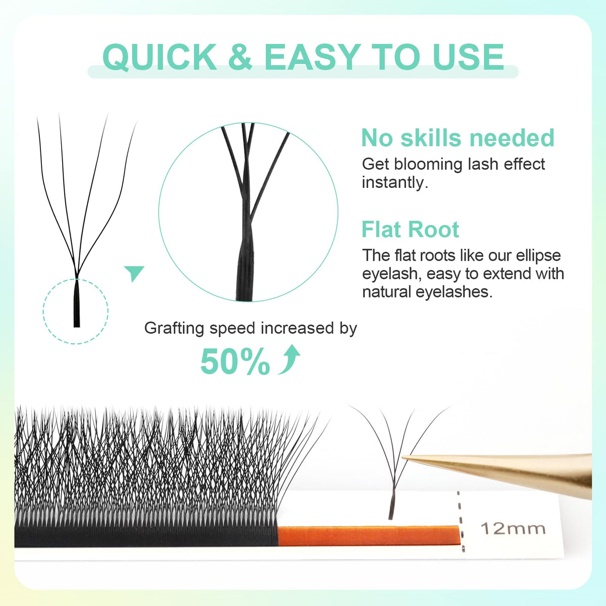 NAGARAKU 4D W Lash Extensions displayed with tweezers