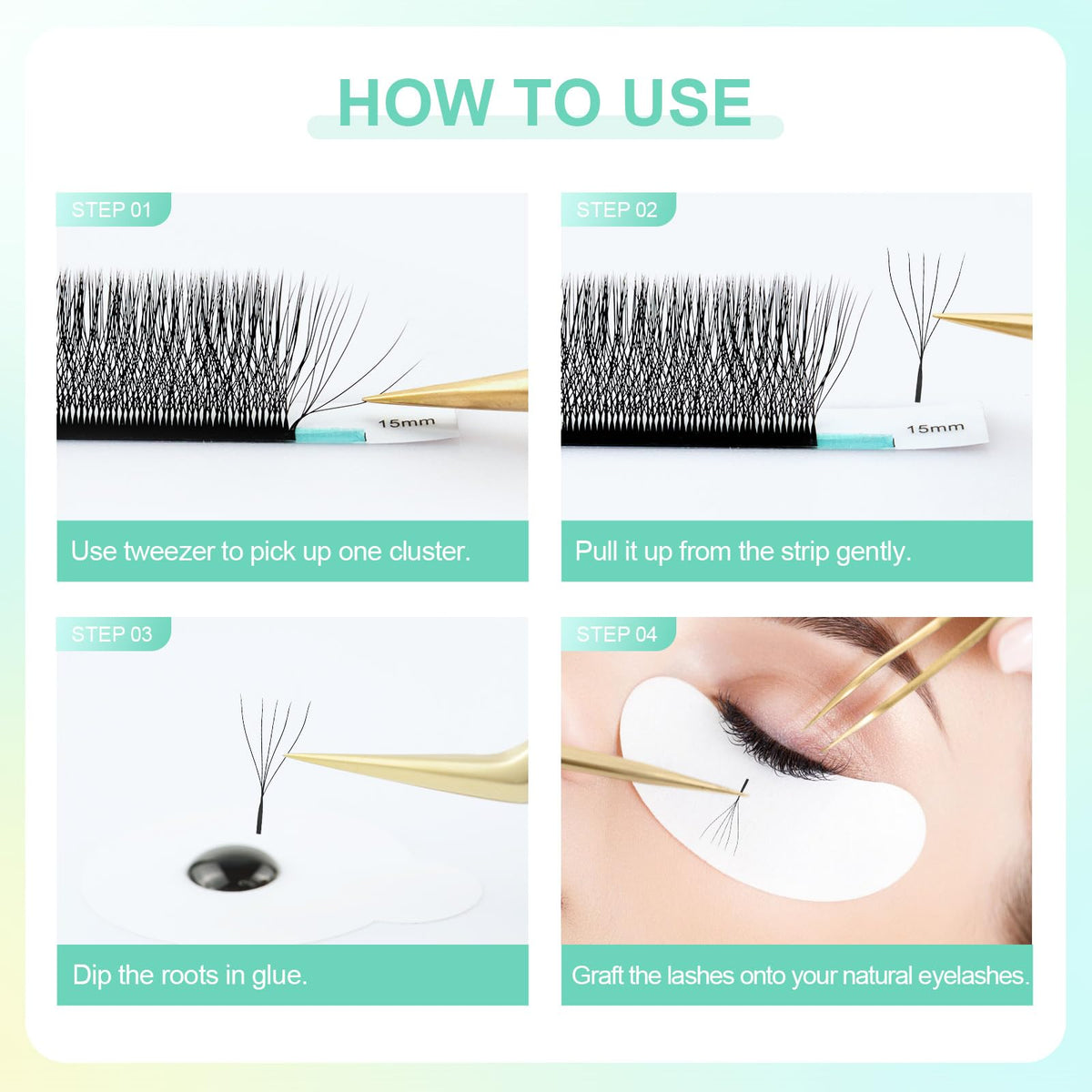 NAGARAKU 5D W Lash Extensions in use by a beauty professional