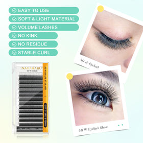 NAGARAKU 5D W Premade Fans Lash Extensions 0.07 D 13mm packaging
