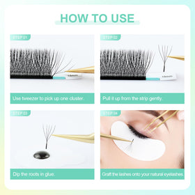 NAGARAKU 5D W Premade Fans Lash Extensions in salon setting