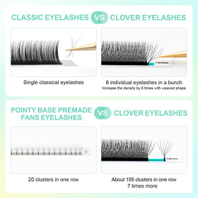 NAGARAKU 6D W Premade Fans Lash Extensions displayed with other beauty tools