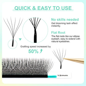 NAGARAKU 6D W Premade Fans Lash Extensions in packaging