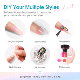 Nail art accessories from ROSALIND Poly Nail Gel Kit