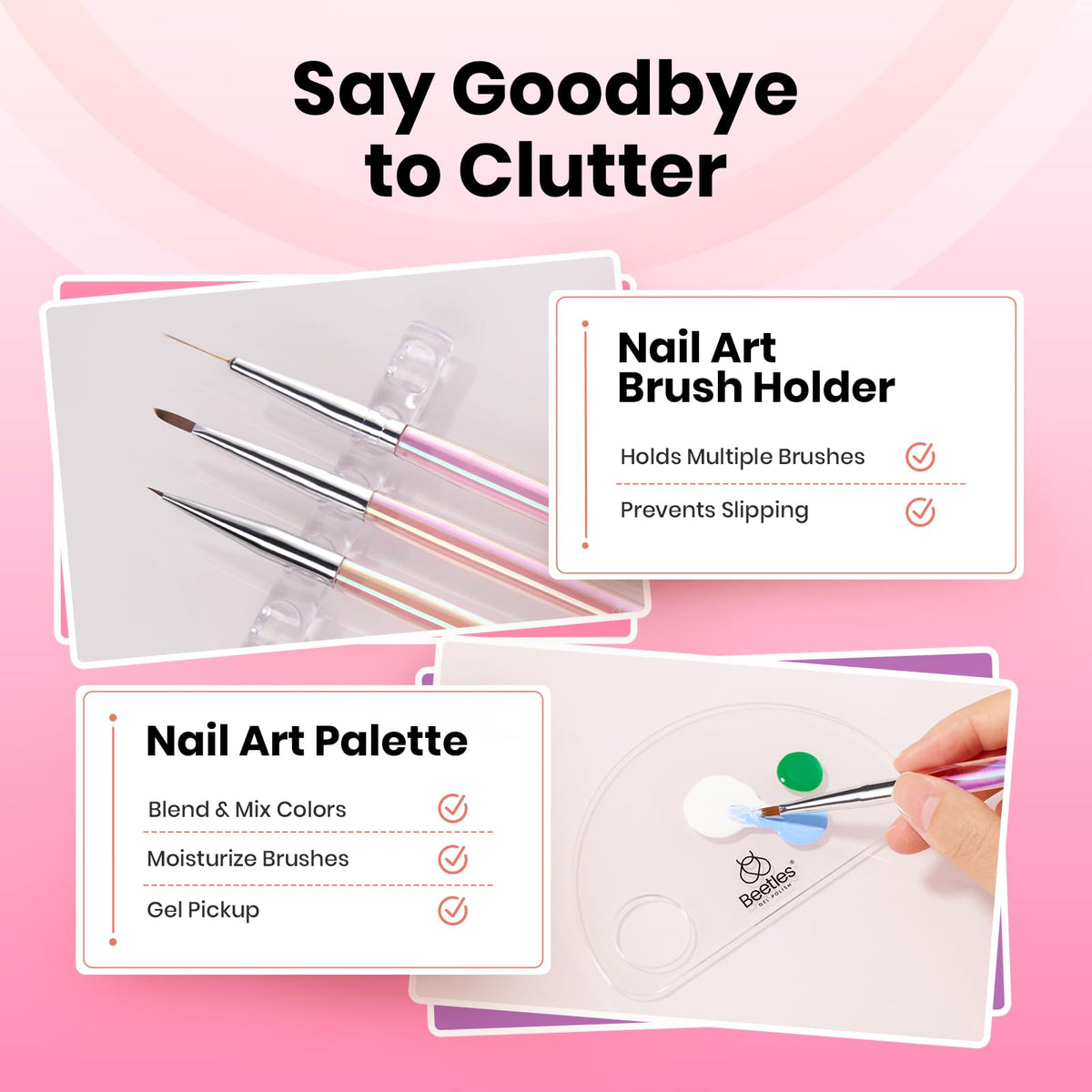 Nail Art Brush Holder from beetles Gel Polish Nail Art Brushes Set
