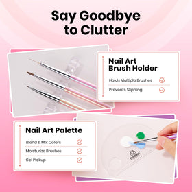 Nail Art Brush Holder from beetles Gel Polish Nail Art Brushes Set