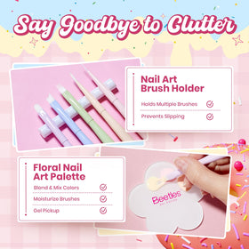 Nail art brush holder included in beetles Nail Art Brushes Set