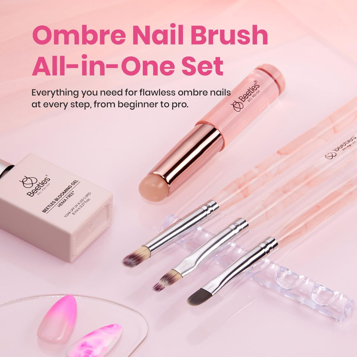 Nail Art Brush Holder included with the beetles Gel Polish set