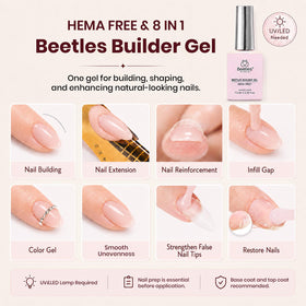 Nail art created using beetles Builder Gel