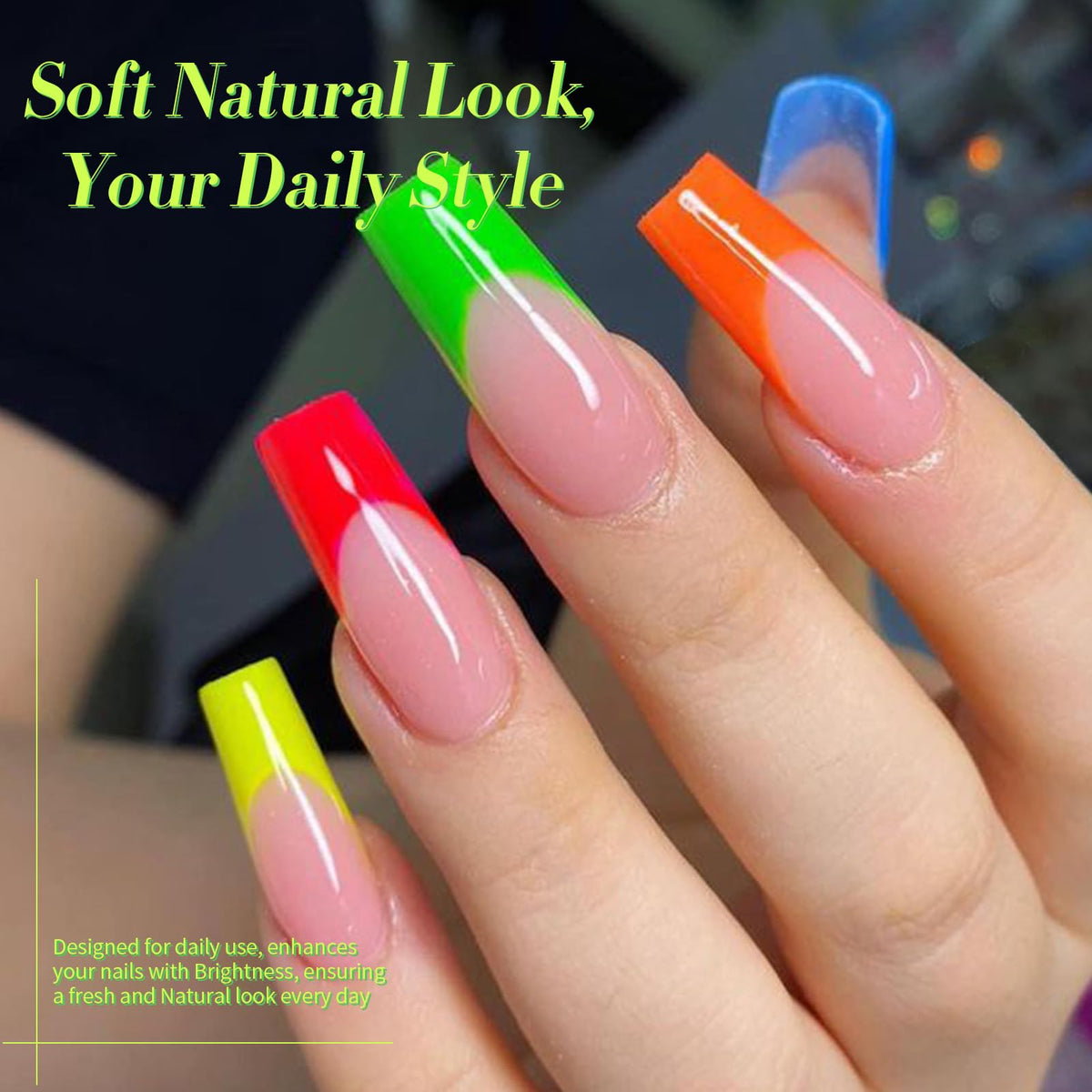 Nail art created using Born Pretty Neon Gel Nail Polish