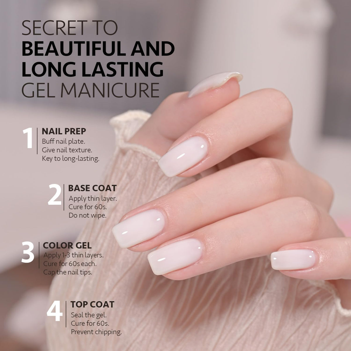 Nail art created using GAOY Sheer Light Pink Gel Nail Polish