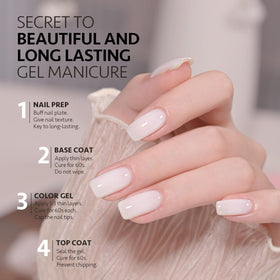 Nail art created using GAOY Sheer Light Pink Gel Nail Polish