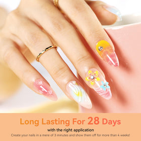 Nail art created using Makartt Blooming Gel and 3D Gel