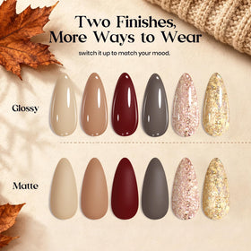Nail art created with Beetles Fall Gel Nail Polish