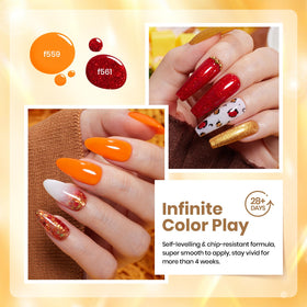 nail art created with beetles Gel Polish Fall Set