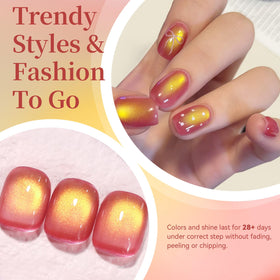 Nail art created with Born Pretty Cat Magnetic Eye Gel Nail Polish