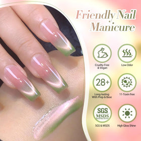 Nail art created with Born Pretty Cat Magnetic Eye Gel Nail Polish