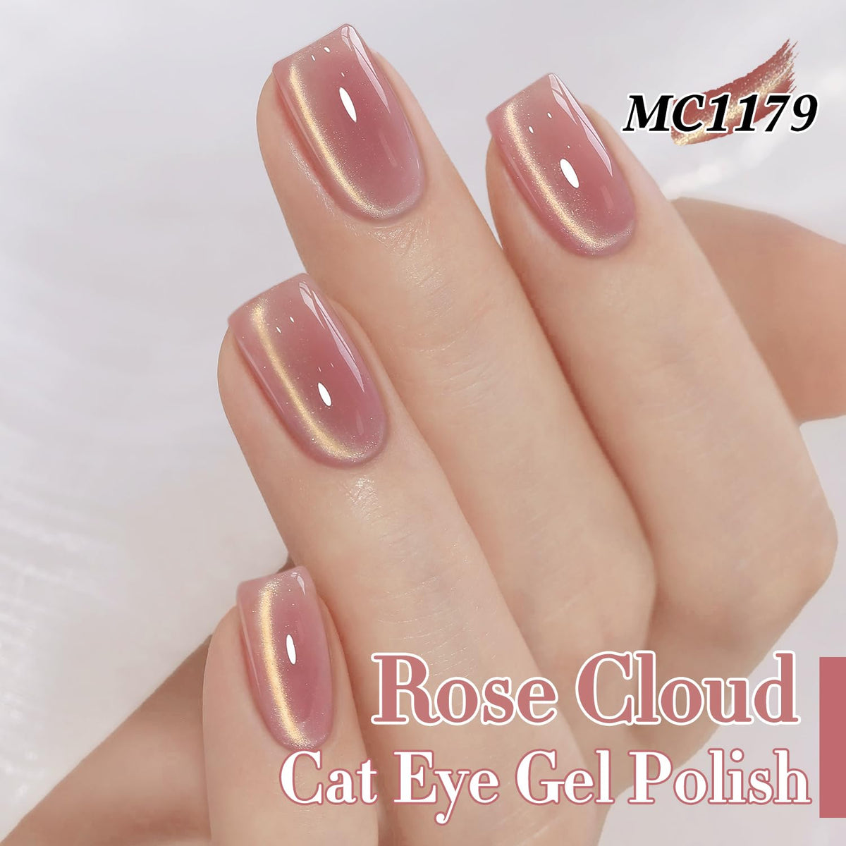 Nail art created with Double Rhythm Cat Eye Gel Polish