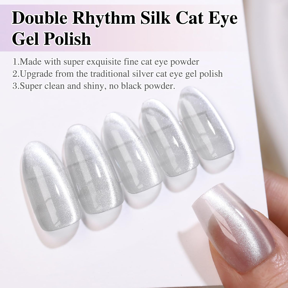 Nail art created with Double Rhythm Cat Eye Gel Polish