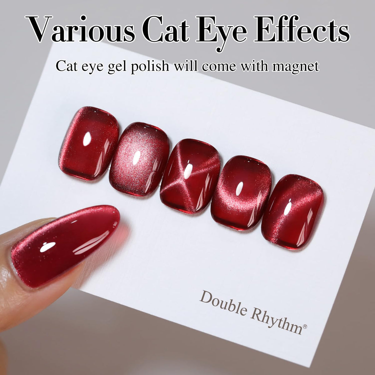 Nail art created with Double Rhythm Cat Eye Gel Polish