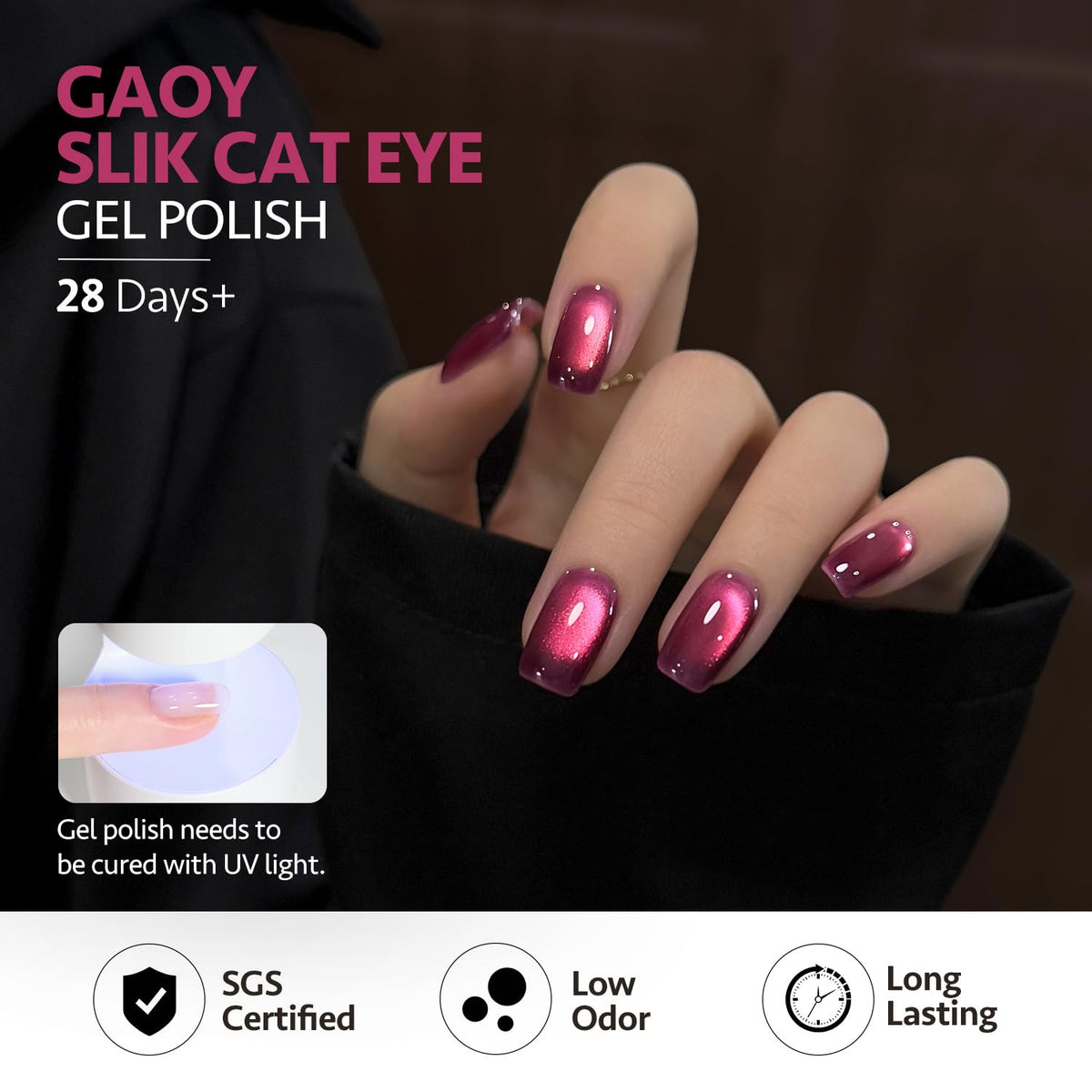 Nail art created with GAOY Cat Eye Gel Polish