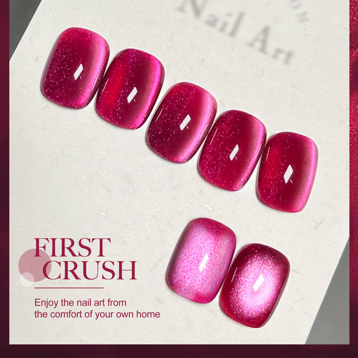 Nail art created with GAOY Pink Cat Eye Gel Nail Polish