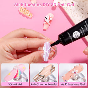 Nail art created with Makartt 3D Nail Gel
