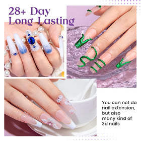 Nail art created with MIZHSE builder gel