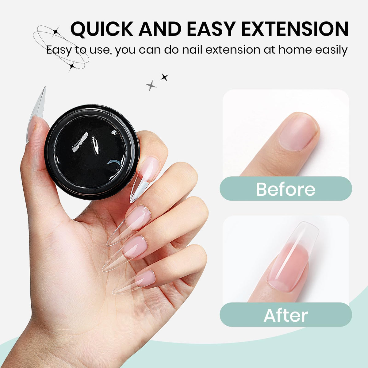 Nail art created with SUPWEE Builder Gel in various designs