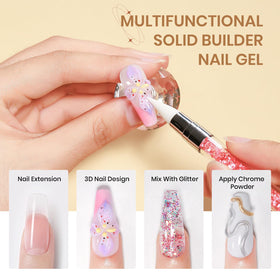 Nail art created with SUPWEE Solid Builder Gel