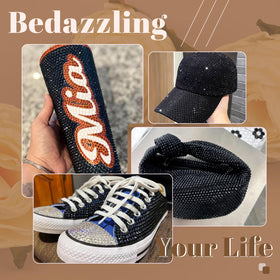 Nail art decorated with BELLEBOOST Black Resin Rhinestones